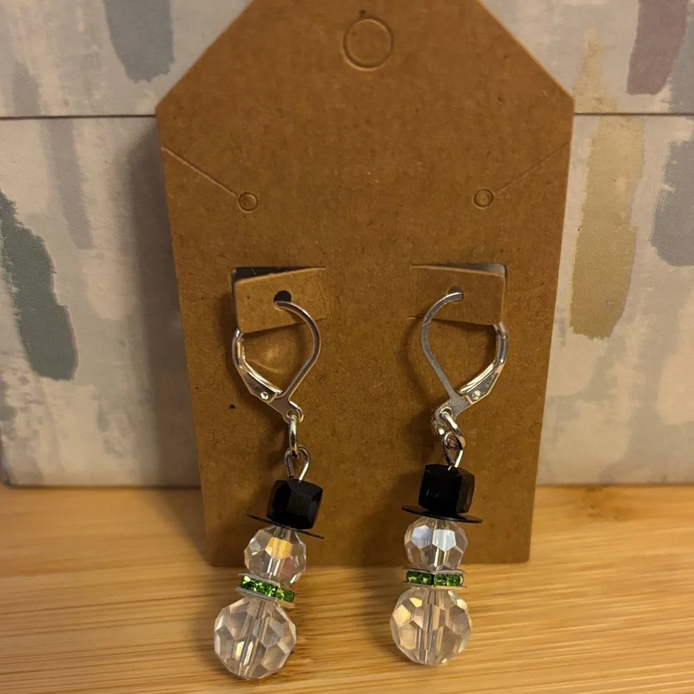 Elegant Crystal Snowman‎ Earrings
